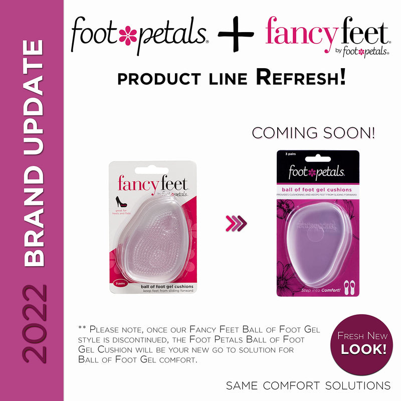 [Australia] - Foot Petals Women's 3 Pr, Ball of Foot Cushion, Clear Gel, One Size 