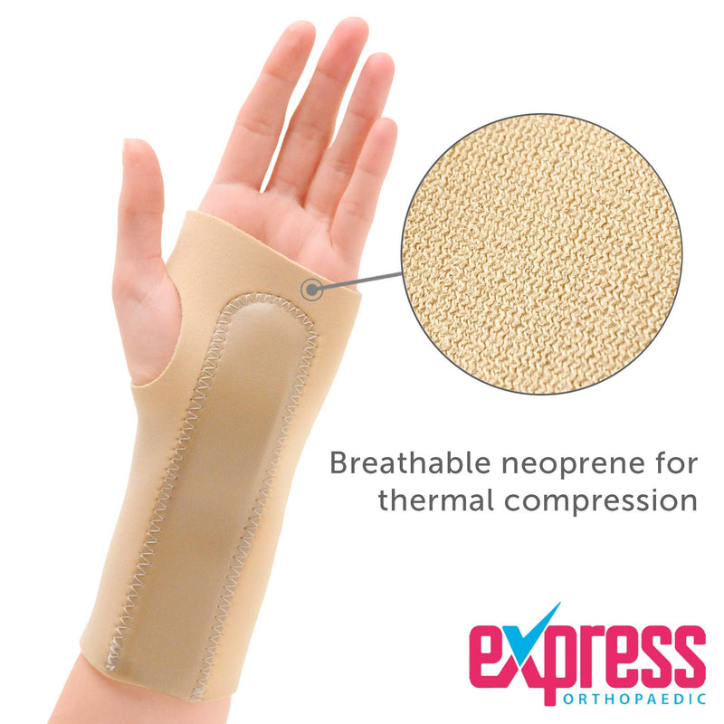 [Australia] - Express Orthopaedic® - Medically Approved Neoprene Wrist Support Splint With Palm Stay & Grip Tab Fastenings - Carpal Tunnel, RSI, Arthritis (XS - Wrist Circ:10-12cm, LEFT) XS - Wrist Circ:10-12cm 