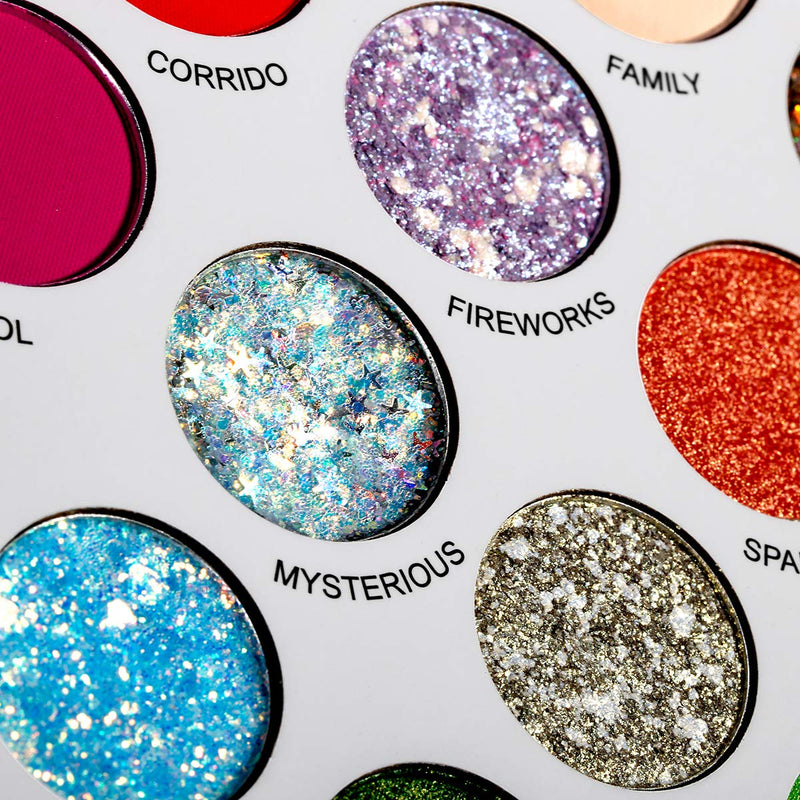 [Australia] - DE'LANCI Big Colorful Eyeshadow Palette Professional 54 Color Board Eye Shadow Bright Neon Glitter Matte Shimmer Makeup Pallet Highly Pigmented Powder Eye Shadow 