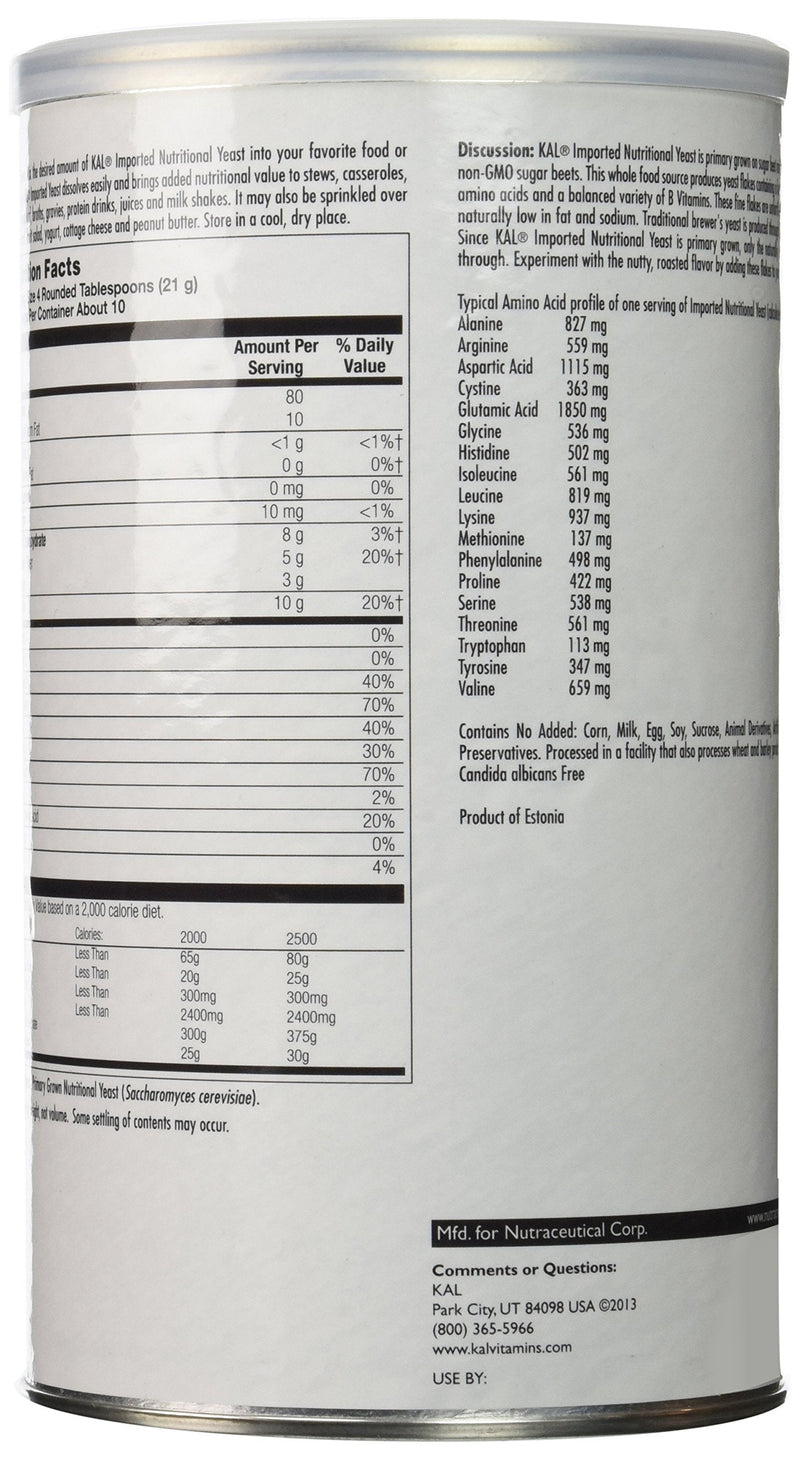 [Australia] - KAL Imported Nutritional Yeast Fine Flakes | 100% Natural, Unfortified & Unsweetened | Vegan Friendly (7.8 Ounce (Pack of 1) 7.8 Ounce (Pack of 1) 