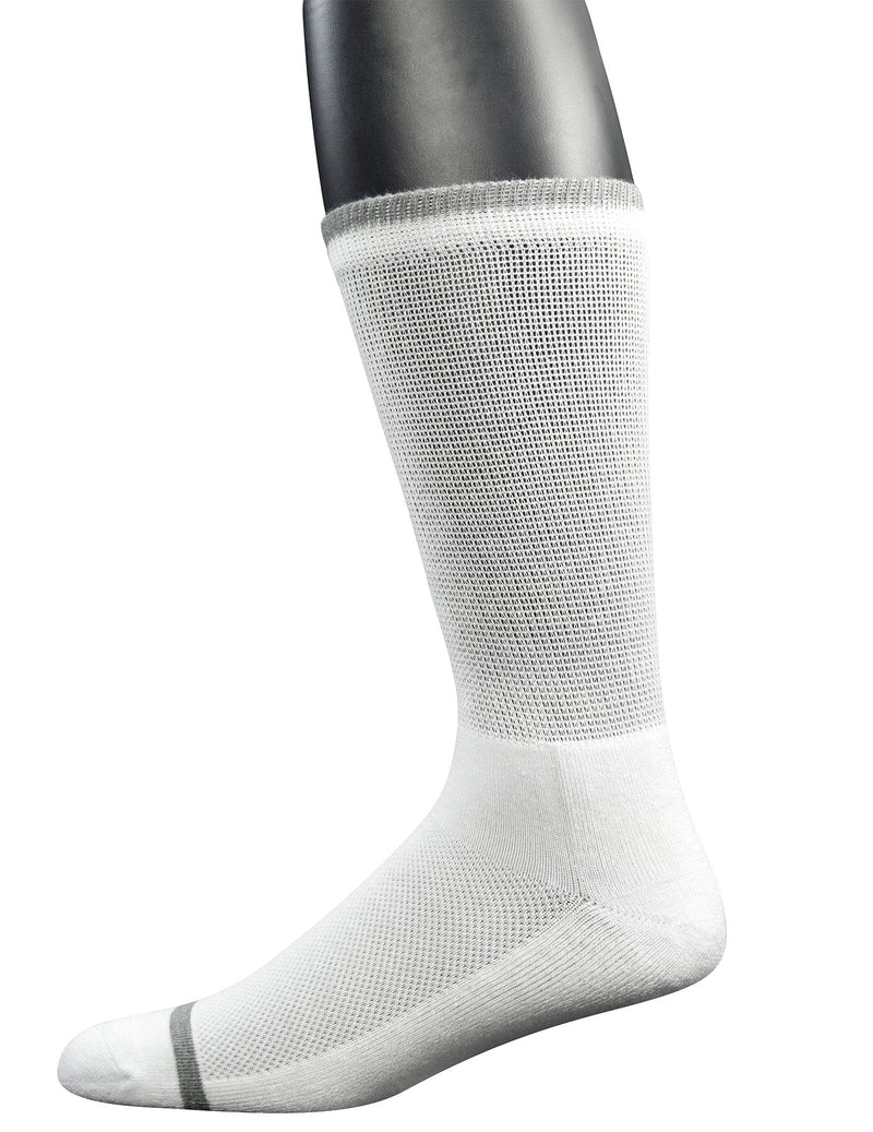 [Australia] - Yomandamor Men's 4 Pairs Bamboo Diabetic Crew Socks with Seamless Toe and Cushion Sole 10-13 4 Pairs White 