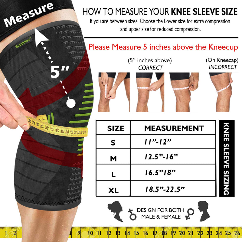 [Australia] - Scuddles Green Knee Sleeve - Best Knee Brace for Meniscus Tear, Arthritis, Quick Recovery etc. – Knee Support for Running, Crossfit, Basketball and Other Sports 