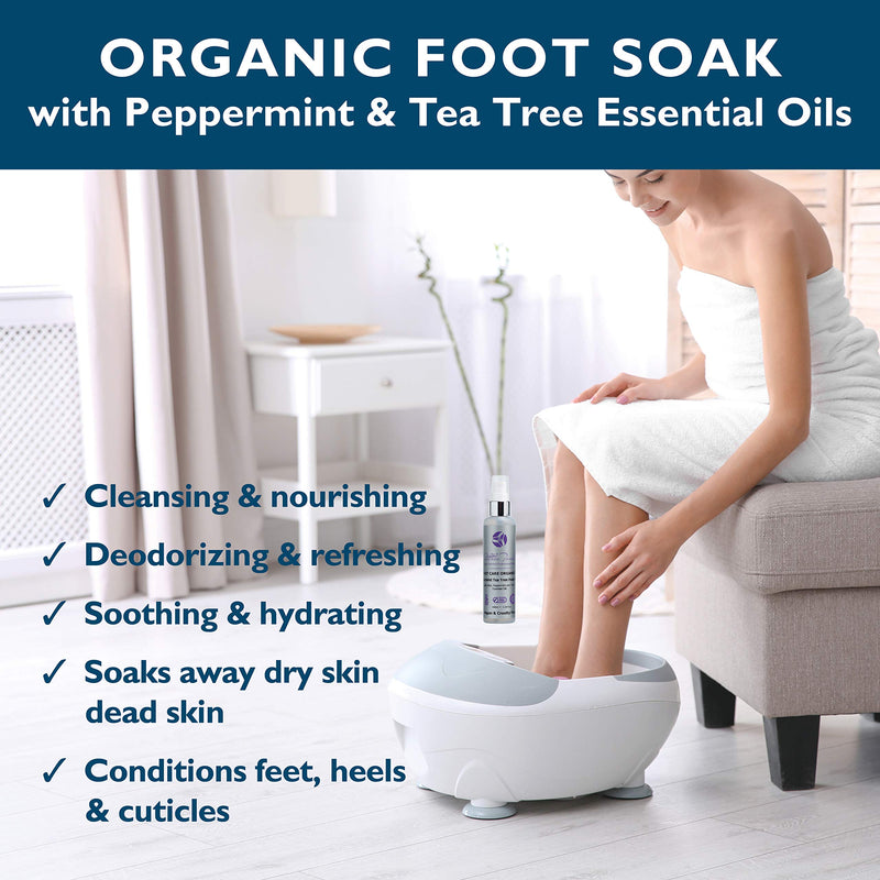 [Australia] - Organic foot soak hard skin vegan foot soak dry feet cracked heels peppermint foot soak organic aloe vera peppermint tea tree oils foaming foot soak remove dry skin feet cracked heels. Lockable pump 