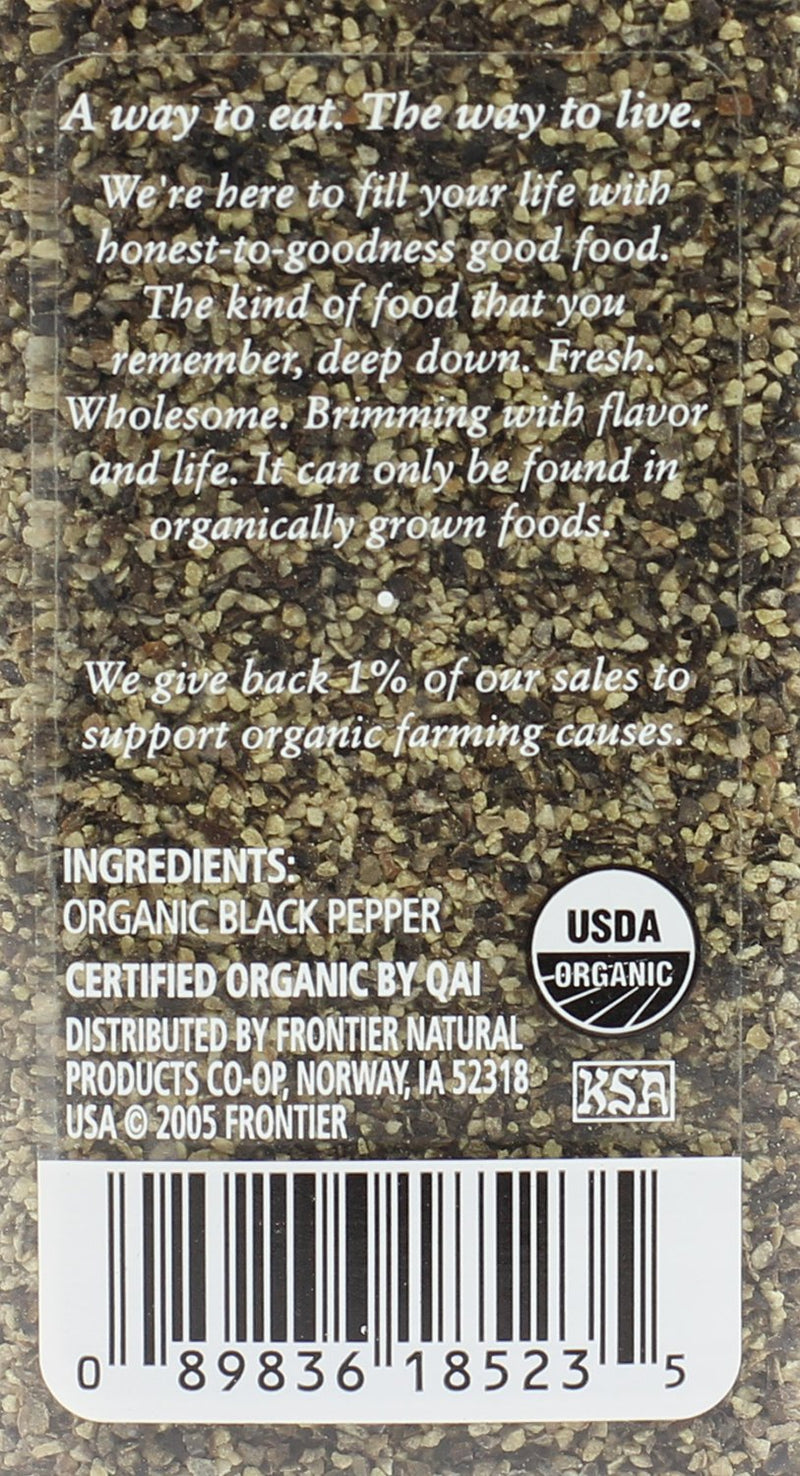 [Australia] - Simply Organic Pepper, Black Medium Grind Certified Organic, 2.31 oz Container 2.31 Ounce (Pack of 1) 