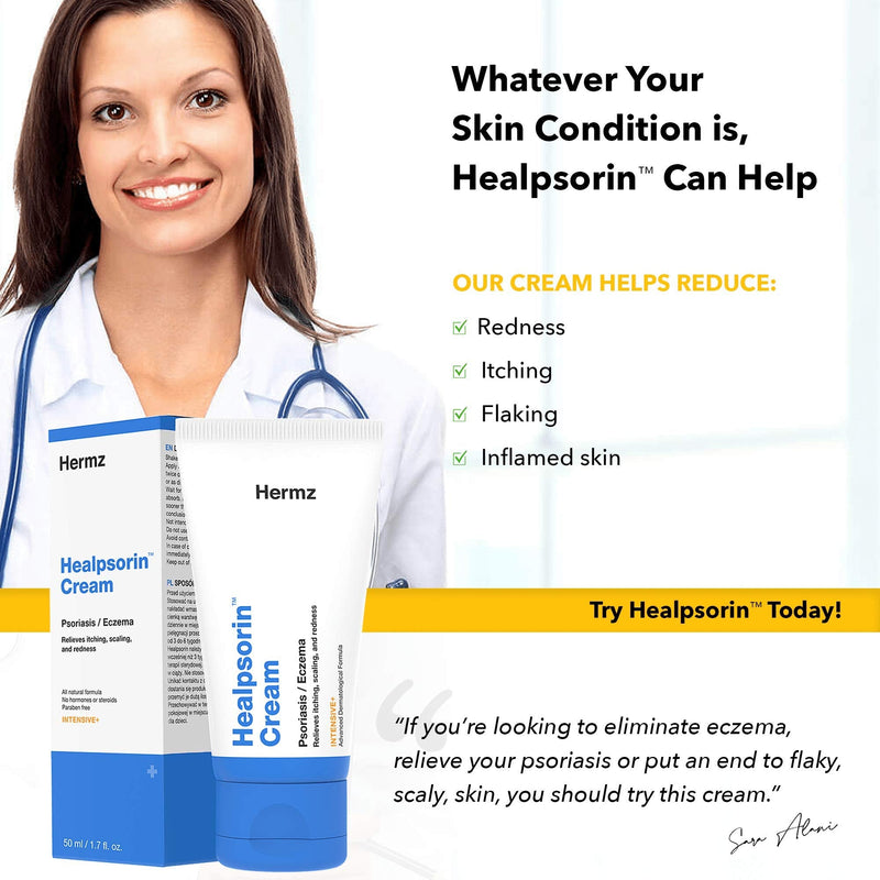 [Australia] - Cream for Psoriasis, Eczema, Rosacea and Dermatitis - Reduces Dryness and Inflammation - Treatment for Itchy, Cracked and Irritated Skin - Dermatology - Healpsorin 