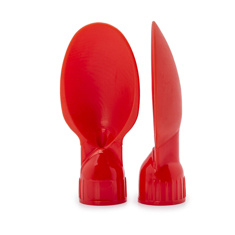 [Australia] - Vital Baby Ella's Kitchen Pouch Spoon Tips with Travel Case - Baby Weaning Spoons - Soft, Gentle and Flexible Spoon Tips - BPA, Phthalate & Latex Free - Hygienic Travel Case Included - 4m+ - 2pk Red 