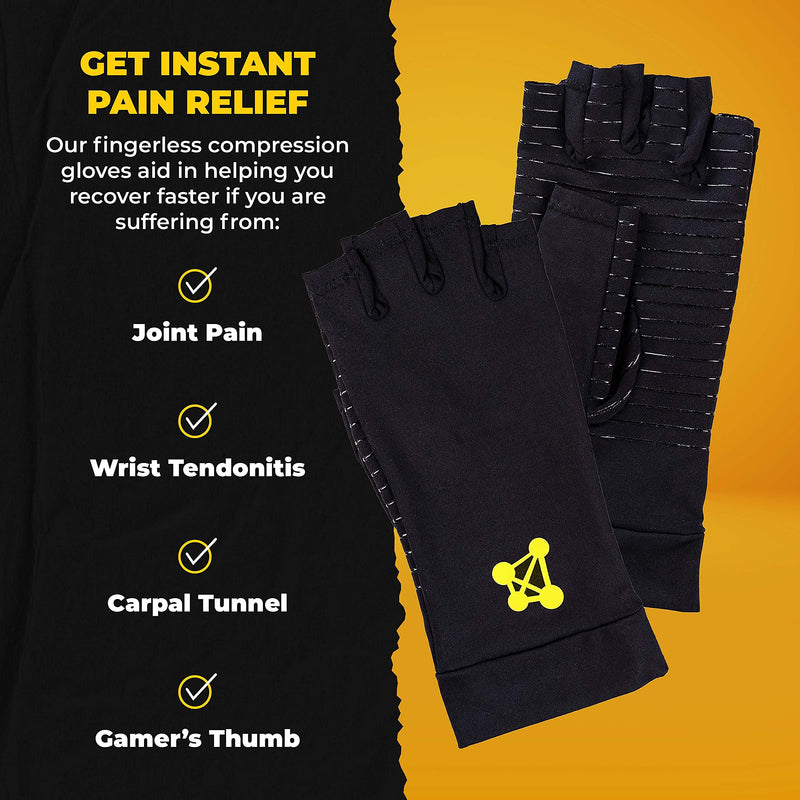[Australia] - CopperJoint Fingerless Compression Gloves – Copper-Infused Designed to Support Your Hands - Rapid Recovery and Pain Relief, All Lifestyles - Pair Medium 