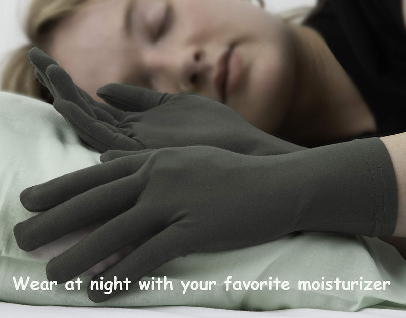 [Australia] - Bamboo Gloves for Eczema, Small/Medium, Eczema Gloves for Women and Men, Gloves for Dry Hands, Glove Liners for Sensitive Skin, Overnight Moisturizing Gloves, Skin Repair Gloves, 3 Pairs 