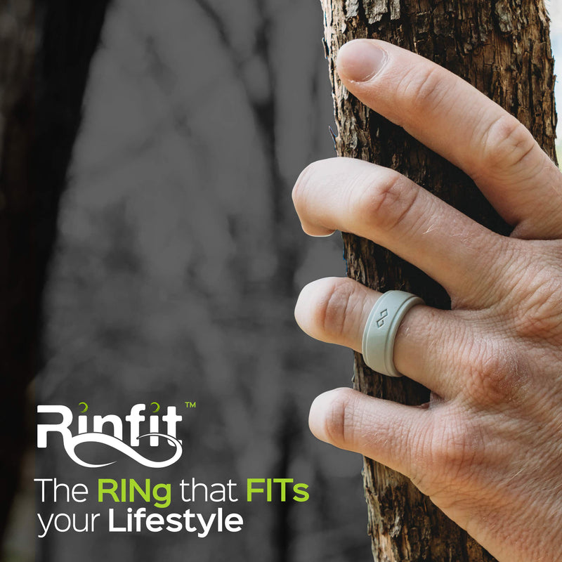 [Australia] - Silicone Wedding Ring for Men by Rinfit. 1 or 3 Rings Pack. Designed, Safe & Soft Men's Silicon Rubber Bands. Comfortable & Durable Wedding Band Replacement. Size 7-14 (7, Black) 