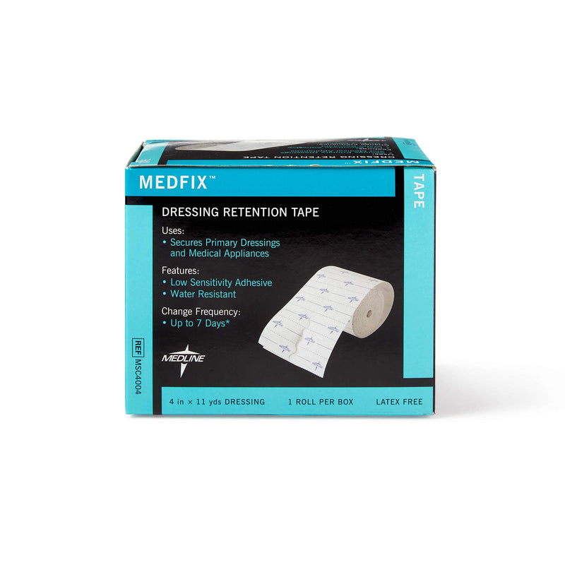 [Australia] - Medline MedFix Dressing Retention Tape with S-Release Liner, Secures Primary Dressings and Medical Appliances, 4" x 11 yd 