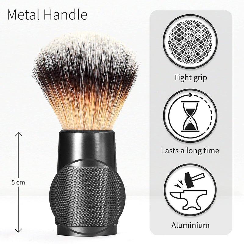 [Australia] - Synthetic Shaving Brush | Black | Vegan Shaving Brush | Women and Mens Shaving Brush| Shaving Cream Brush | Eco Friendly Travel Shaving Brush | Bambaw 