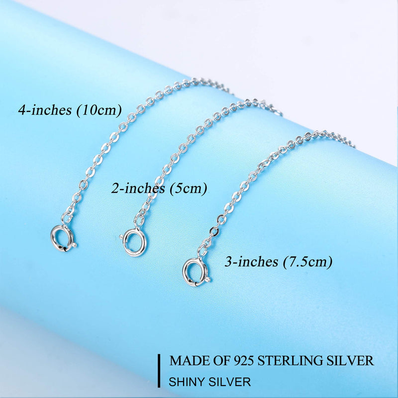 [Australia] - LANCHARMED 3 Pack Sterling Silver Necklace Extenders-Extension for Bracelet Anklet-2 3 4Inch Jewelry Extension-Silver Silver(2,3,4inch) 