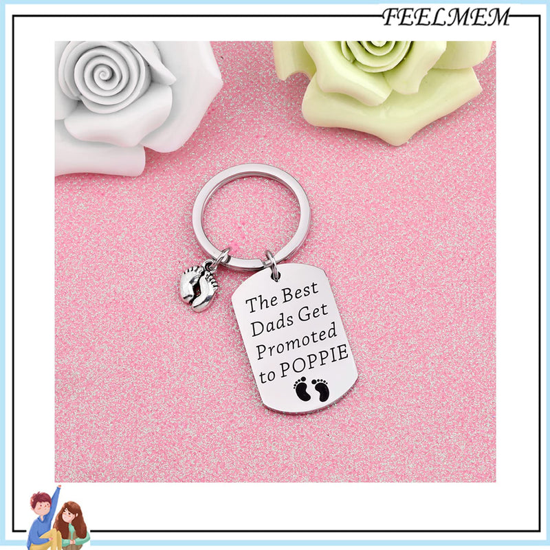 [Australia] - FEELMEM New POPPIE Gift The The Best Dads Get Promoted to POPPIE Keychain POPPIE-ky 