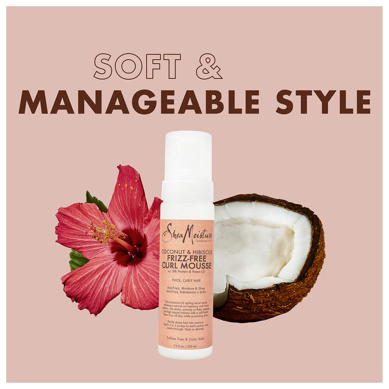 [Australia] - SheaMoisture Curl Mousse for Frizz Control Coconut and Hibiscus with Shea Butter 7.5 oz 