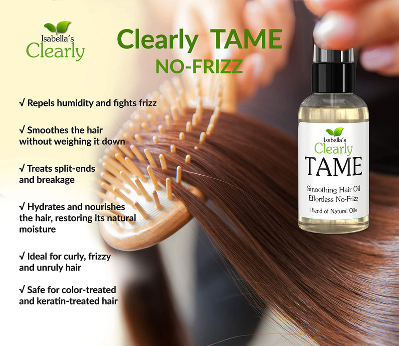 [Australia] - Clearly TAME Anti Frizz Smoothing Hair Oil | Natural Lightweight Serum for Smooth Frizz Free Hair with Castor and Rosemary | Sulfate Free | Control Frizz and Add Shine for Curly, Frizzy, Dry Hair. 