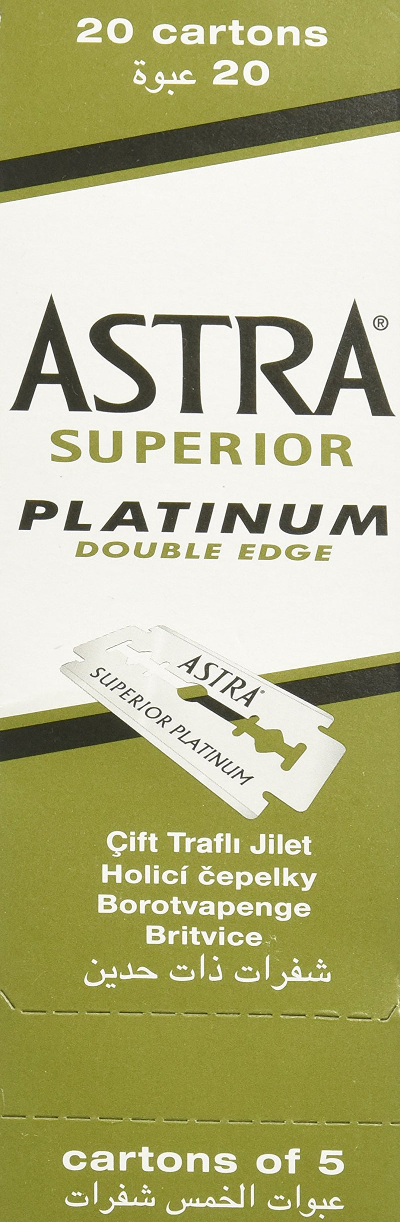 [Australia] - Astra Platinum Double Edge Safety Razor Blades ,100 Count (Pack of 1) 