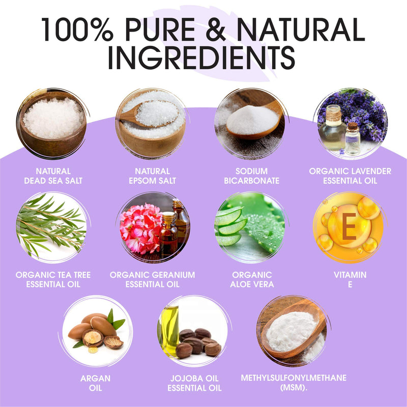 [Australia] - Calming Lavender Foot Soak with Epsom Salt, Made in USA, Antifungal Foot Soak Soothes Sore Tired Feet, Athletes Foot, Stubborn Foot Odor, Softens Calluses & Helps Treat Toenail Fungus, 16 oz 1 lb 