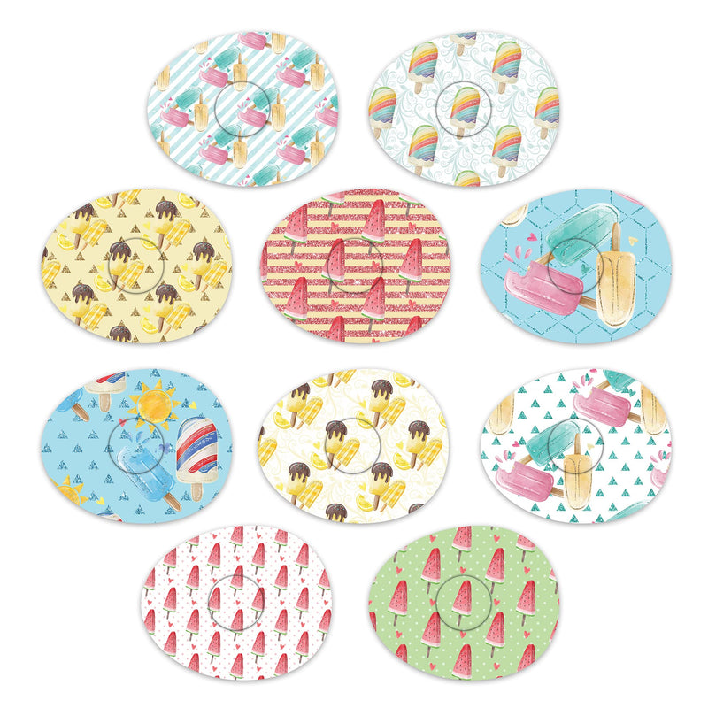 [Australia] - Rockadex - Freestyle Libre Sensor adhesives, Custom-Designed Freestyle Libre Patches, Diabetic Supplies Mix 10 Pack Icecream 