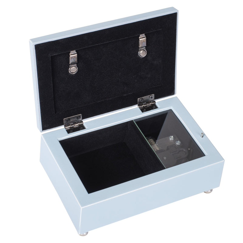 [Australia] - A Sweet Baby Boy Distressed Black Petite Music Box/Jewelry Box Plays Brahams Lullaby 