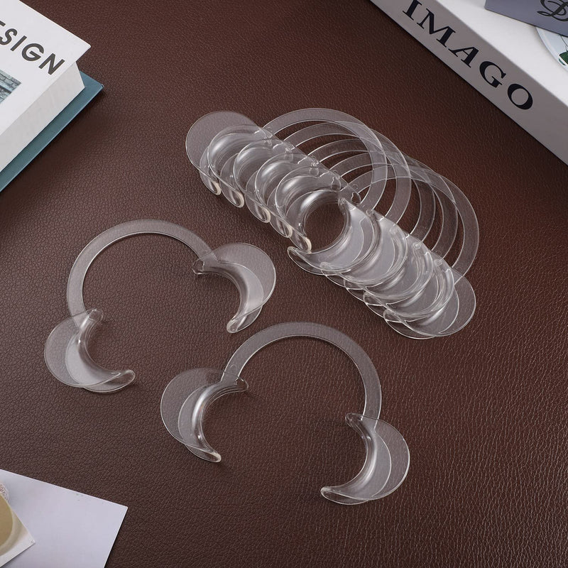 [Australia] - kuou 12 Pieces Mouth Opener, M Size C-Shape Clear Dentistry Dental Tools Cheek Retractor for Mouthguard Challenge Game 