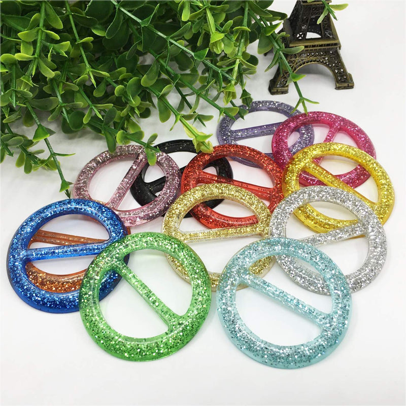 [Australia] - Kenkio 12 Pieces 80s Party Tee Shirt Clips 1.5 inches Plastic Fashion T Shirt Scarf Clip Ring with Assorted Colors 