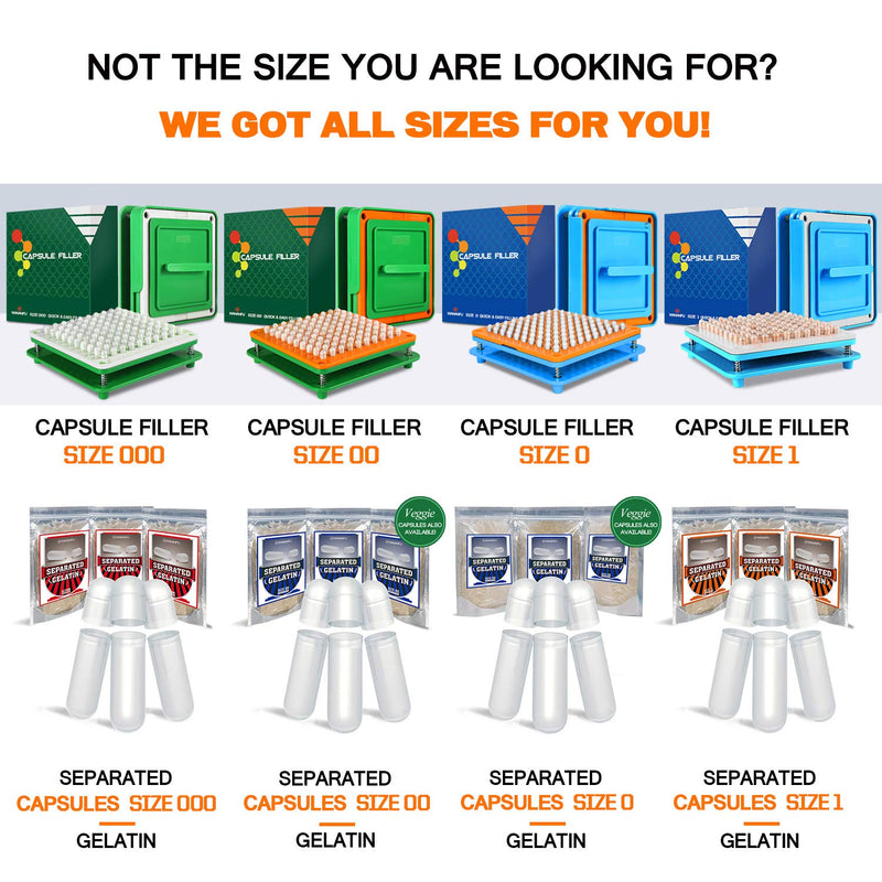 [Australia] - WANANFU Separated Empty Capsules Size 1 Vegetarian (200 Count), Compatible with Capsule Filling Machine Size 1 200 Count (Pack of 1) 