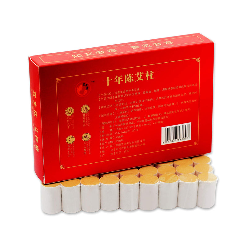 [Australia] - 10-Years Purity 60:1 Ratio 54 Rolls Sticks Pure Moxa Sticks for Moxibustion 54 x Moxibustion rolls only 