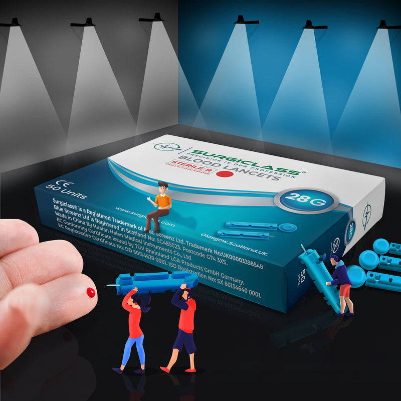 [Australia] - Surgiclass Blood Glucose lancets 28G for Diabetics Test Sterile Pack of 100 SURGIBLDLT28G100 