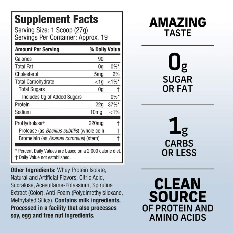 [Australia] - Whey Protein Powder | MuscleTech Clear Whey Protein Isolate | Whey Isolate Protein Powder for Women & Men | Clear Protein Drink | 22g of Protein, 90 Calories | Lemon Berry Blizzard, 1.1lb(19 Servings) 