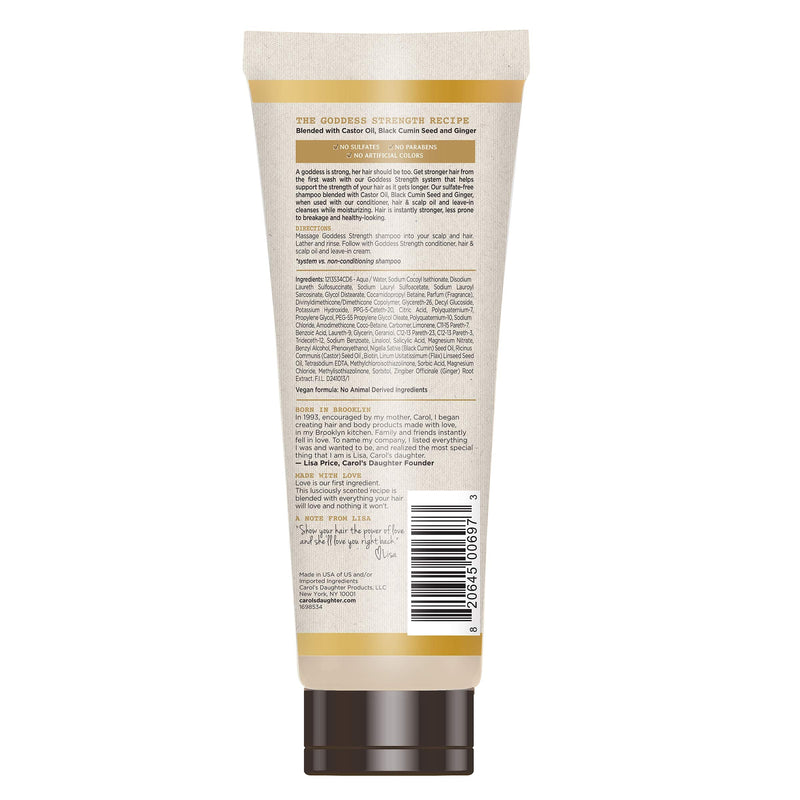 [Australia] - Carol’s Daughter Goddess Strength Sulfate Free Shampoo with Castor Oil for Curly, Wavy, Natural Hair, Anti-breakage and Anti-frizz Hair Product, Add Moisture to Dry, Damaged Hair, 11 fl oz 