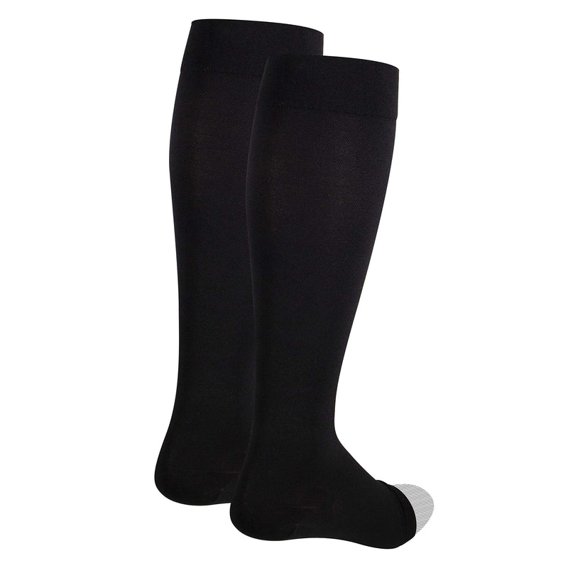 [Australia] - NuVein Medical Compression Stockings, 20-30 mmHg Support for Women & Men, Knee Length, Open Toe, Black, X-Large X-Large (1 Pair) 