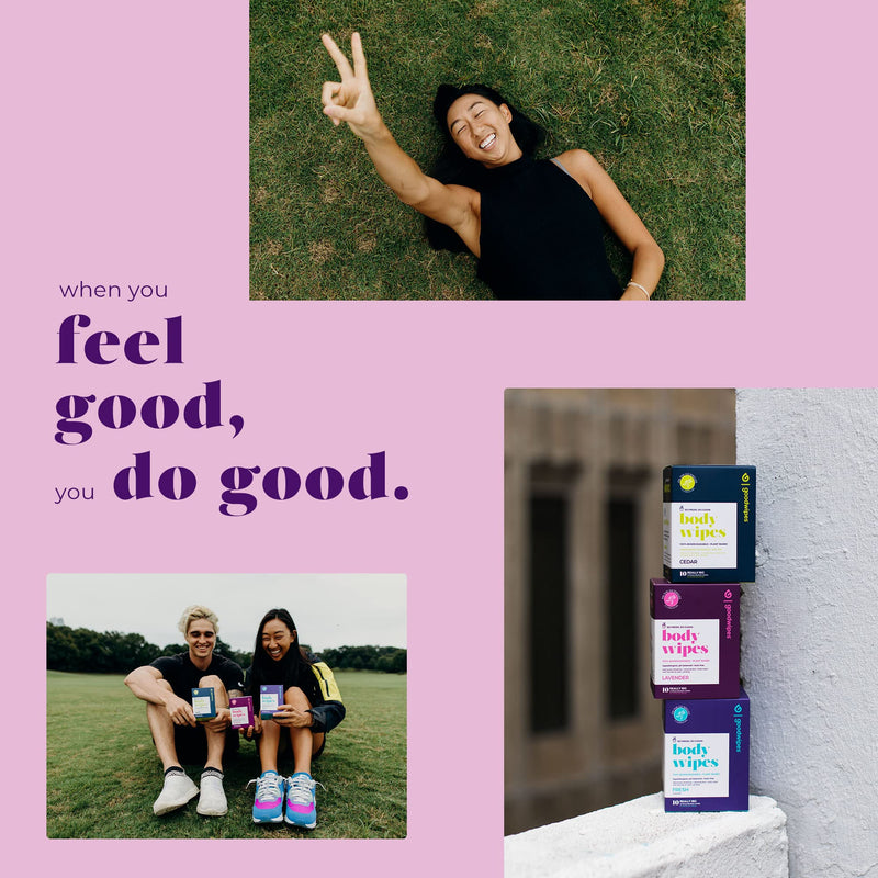 [Australia] - Goodwipes Really Big Body Wipes, Lavender Scent, Plant Based and Hypoallergenic, Wipe Away Sweat and Odor, for Face and Body, with Aloe and Ginseng (10 Count) 10 Count (Pack of 1) 