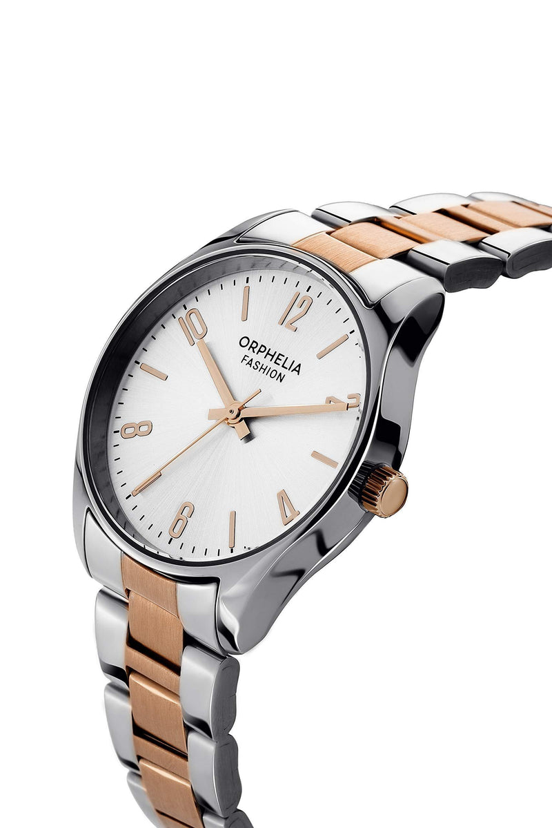 [Australia] - Orphelia Fashion Womens Analogue Watch Oxford with Stainless Steel Band Silver/Rosegold 