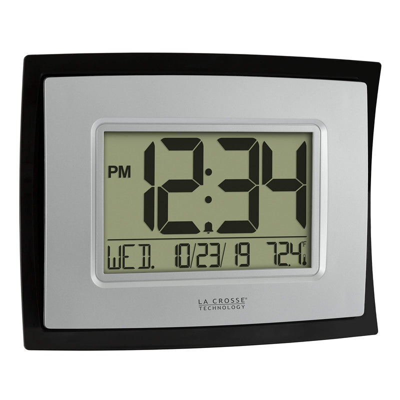 [Australia] - La Crosse Technology WT-8002U Digital Wall Clock Silver, Black 
