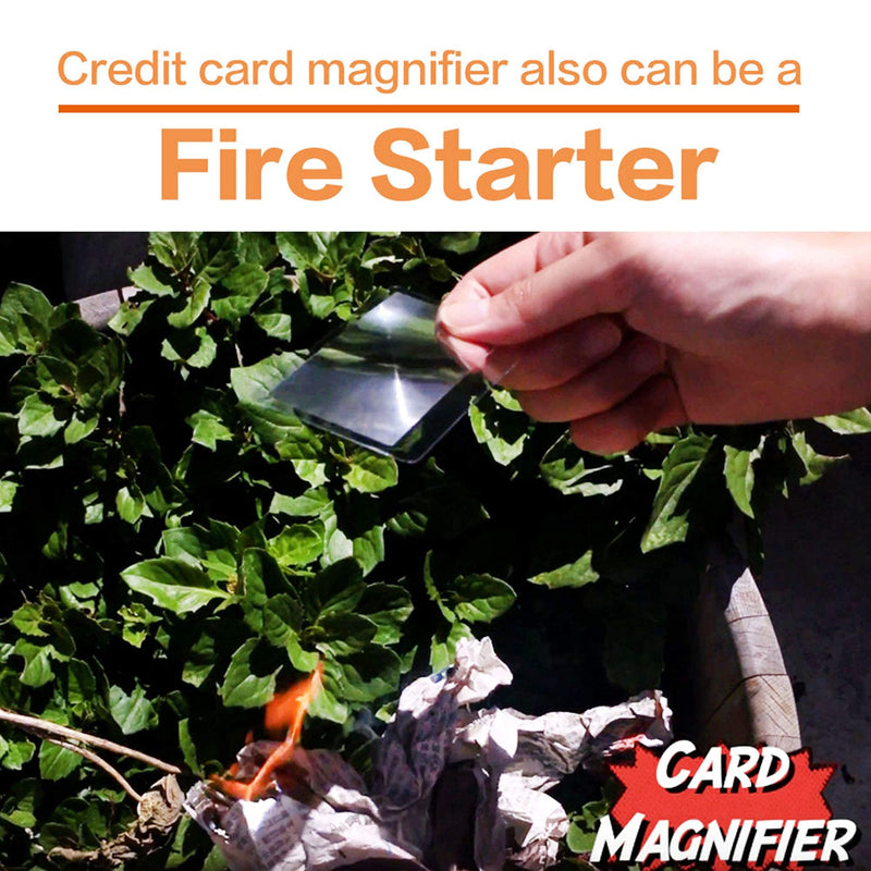 [Australia] - MagDepo 6 Pack Credit Card Size Magnifier Ruler Fire Starter Magnifying Glass Wallet Pocket Magnifier for Reading Small Print, Map, and Book-Blue 