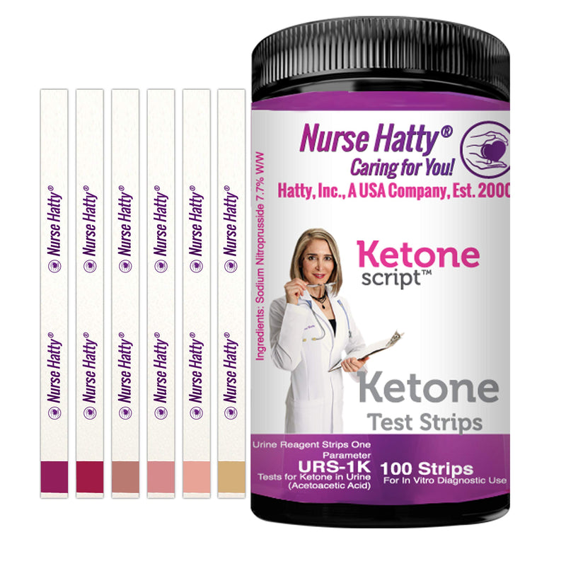[Australia] - Nurse Hatty - Keto Strips – Fresh – USA-Made – High-Performance for Ketogenic Diet (100ct. Reg. Length Ketone Test Strips) 