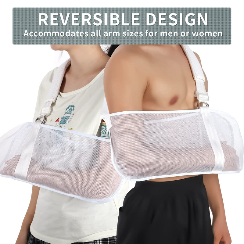 [Australia] - Breathable Mesh Arm Sling for Shower, Arm Sling Shoulder Immobilizer Rotator Cuff Wrist Elbow Forearm Support Brace, Arm Sling Elbow Support - Left and Right Arm for Men and Women, Adjustable Immobilizer for Shower, Stabilizer for Elbow, Dislocation 