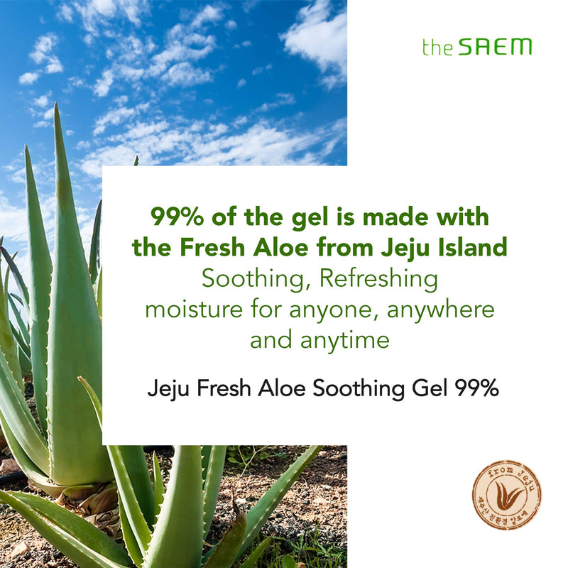 [Australia] - Organic Aloe Vera Gel with 100% Pure Aloe - Jeju Fresh Aloe Soothing Gel - 99% Aloe Vera, Hydrates & Heals Dry, Itchy & Damaged Skin & Hair, Acne, Sunburn, Rash Relief - 300 ml Tube 300 ml (Pack of 1) 