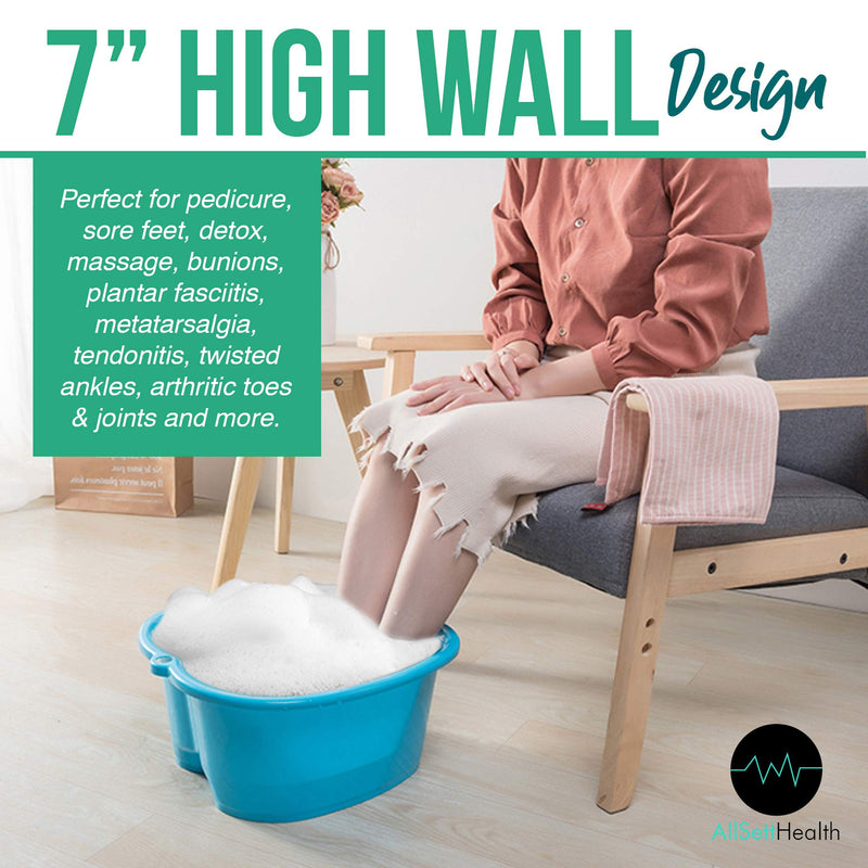 [Australia] - Foot Soaking Bath Basin – Large Size for Soaking Feet | Pedicure and Massager Tub for at Home Spa Treatment | Callus, Fungus, Dead Skin Remover, Blue 