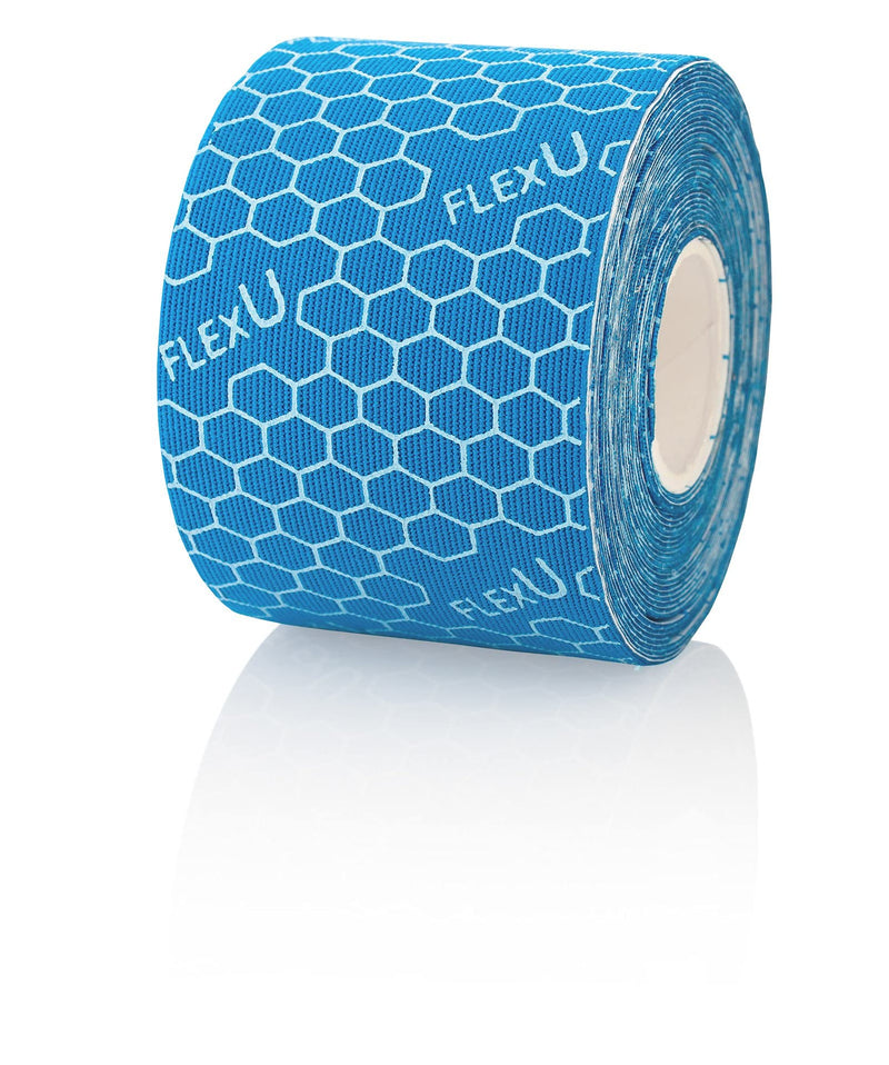 [Australia] - FlexU Kinesiology Tape, Black 3 Roll Pack - Ultra-Thin Rayon, Latex-Free, Hypoallergenic Professional Therapeutic Tape to Alleviate Pain, Reduce Swelling, and Promote Faster Recovery Blue 