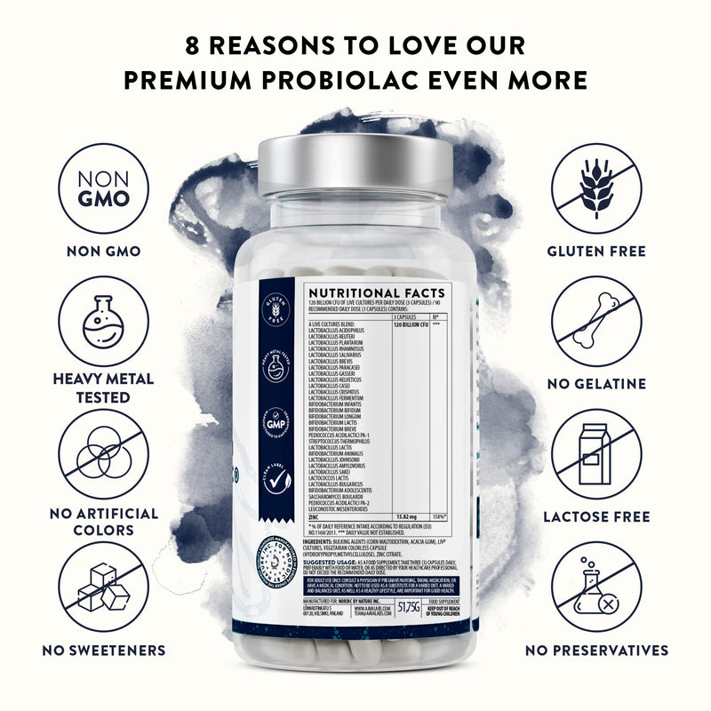 [Australia] - Bio Cultures Complex [ 120 Billion CFU ] 30x Bacterial Strains incl. Lactobacillus Acidophilus & Bifidobacterium per Serving - 90 Capsules - 3rd Party Tested 