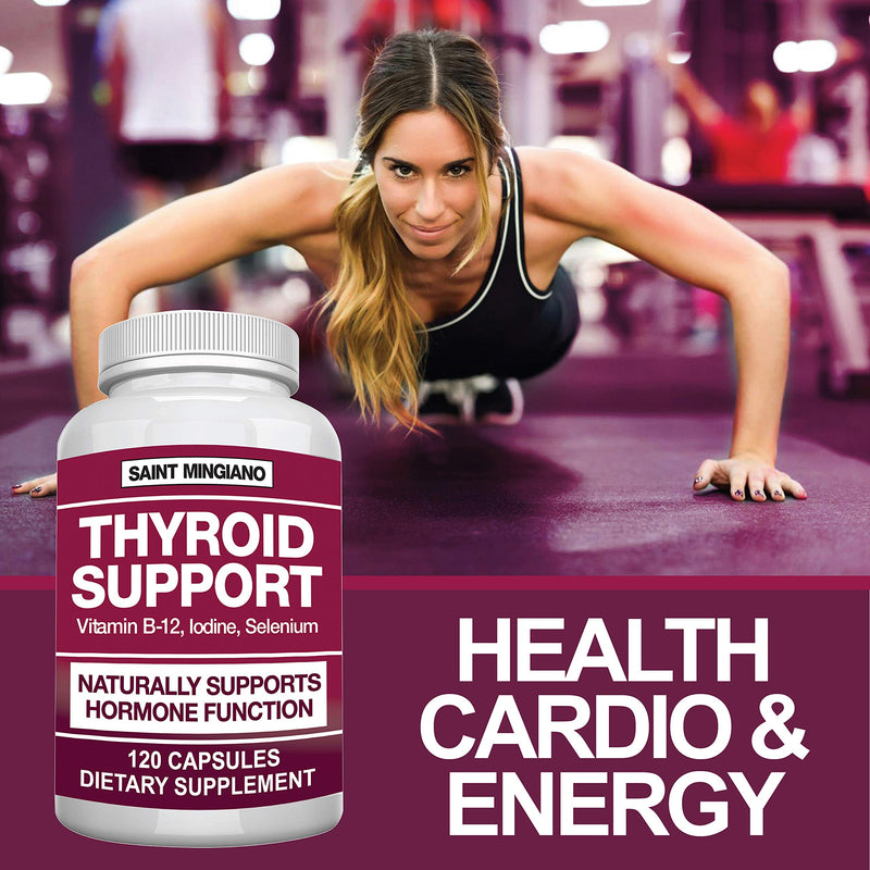 [Australia] - Thyroid Support Supplement with Iodine |120 Capsules to Help Body Mass & Improve Energy, Cardiovascular, Energy & Focus Formula | 14 Natural Vitamins 