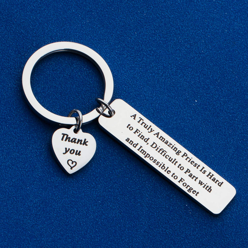 [Australia] - LQRI Catholic Priest Gift Priest Appreciation Gift A Truly Amazing Priest is Hard to Find and Impossible to Forget Keychain Gift for Priest Leaving Retirement Gift k-amazing priest 