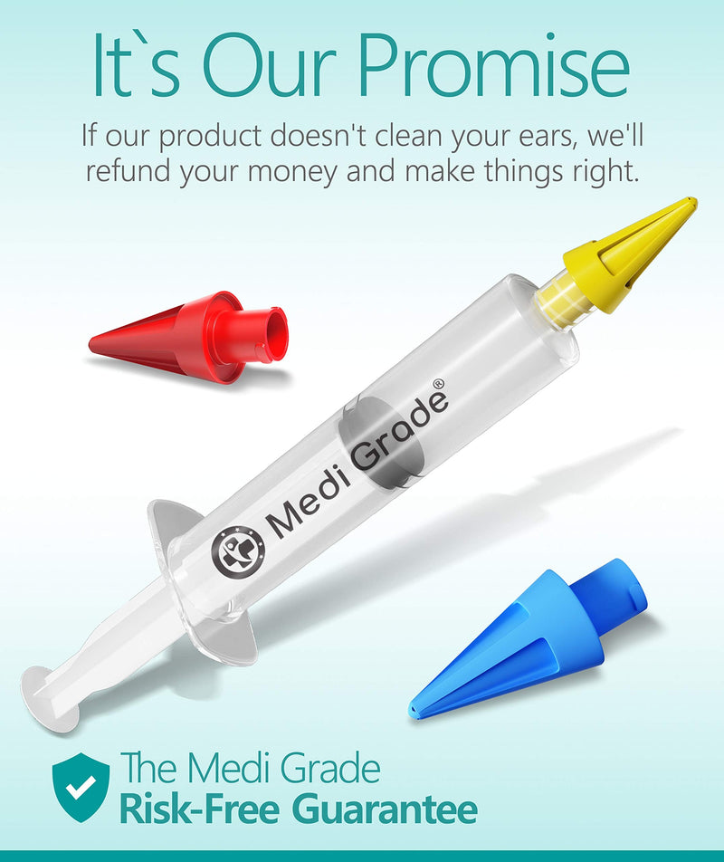 [Australia] - Medi Grade Ear Cleaner Ear Wax Remover - Ear Wax Removal Kit with 3X Soft Quad-Stream Tips. Clean Ears Naturally with Our Reusable Ear Cleaning Kit & Earwax Removal Tool for at-Home Ear Wax Removal 