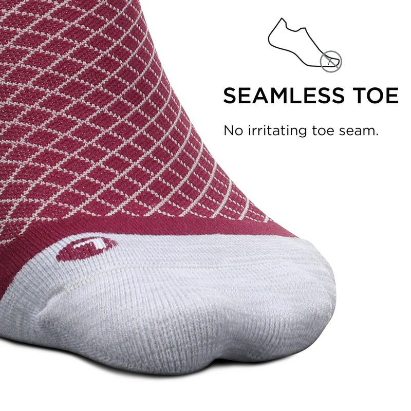 [Australia] - Feetures Plantar Fasciitis Relief Socks Light Cushion No Show Tab - Targeted Compression Small Bordeaux 
