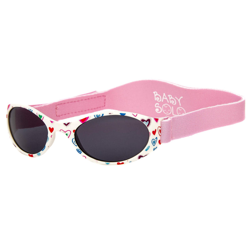 [Australia] - Baby Solo Original Baby Sunglasses Safe, Soft, & Adorable Durable Case Included (0-36 Months, Cutie Pink Heart Frame w/Solid Black Lens) 0-36 Month Cutie Pink Heart Frame w/ Solid Black Lens 