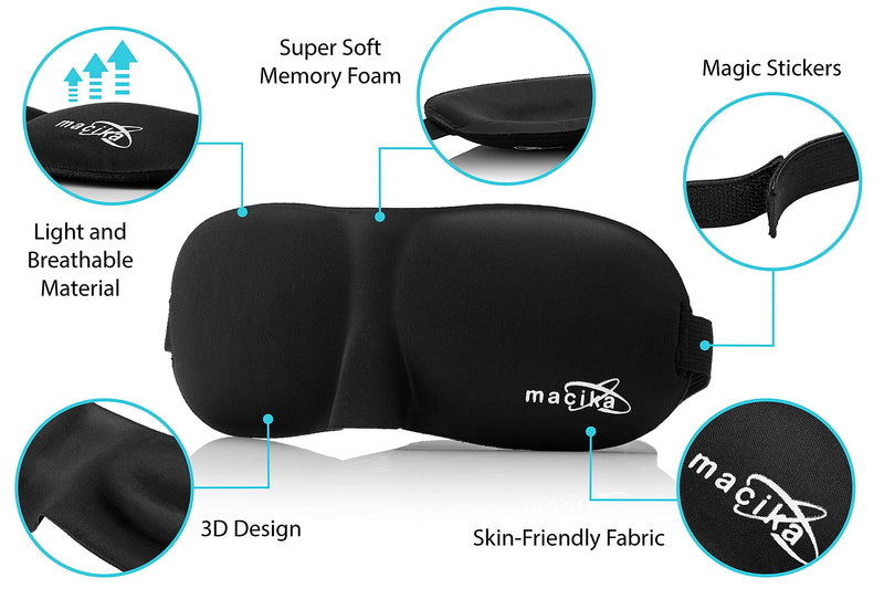 [Australia] - macika Sleeping Ear Plugs Silicone Ear Plugs with Sleeping Mask Comfortable and Soft Earplugs Noise Cancelling Ear Plugs Mouldable Reusable Silicone Plugs for Sleeping, Studying, Swimming,7 Pairs 