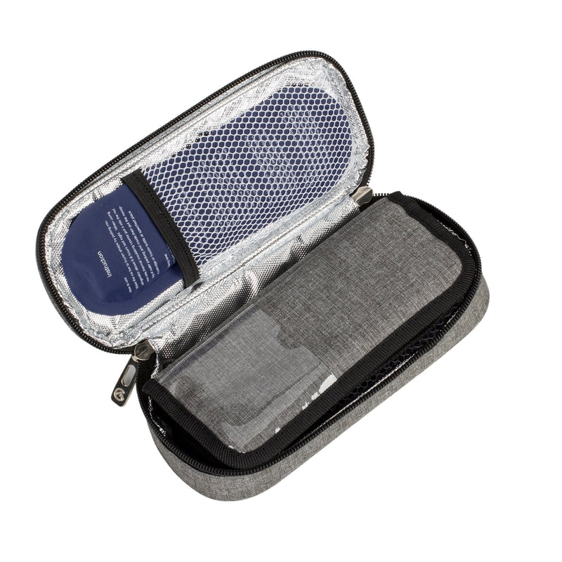 [Australia] - Apollo Walker Insulin Cooler Travel Case Diabetic Medication Cooler with 2 Ice Packs and Insulation Liner(Gray) Gray-small 