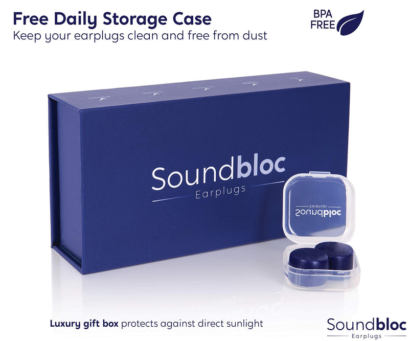 [Australia] - Ear Plugs for Sleeping by Soundbloc™ - 1 Year Supply (6 Pairs) - Custom Fit Noise Reduction Reusable Soft Silicone Earplugs - The Earplug for Sleep Size M/L 