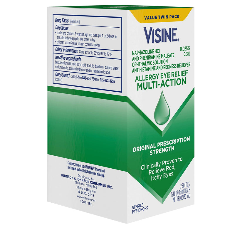 [Australia] - Visine Allergy Eye Relief Multi-Action Antihistamine & Redness Relief Eye Drops, 0.5 fl. oz (Pack of 2) 0.5 Fl Oz (Pack of 2) 